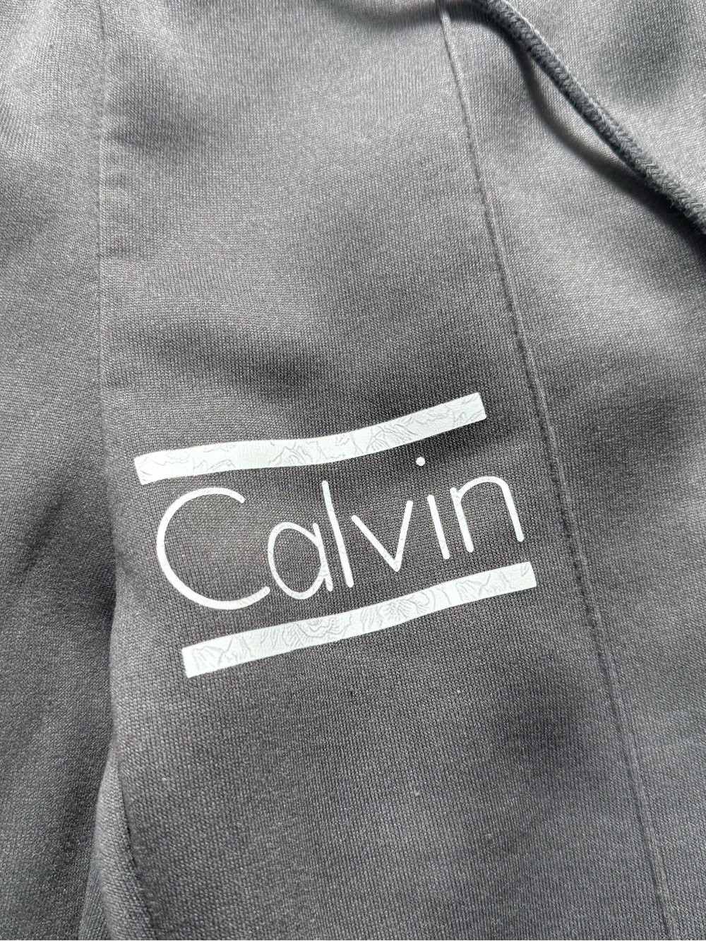 Calvin Klein Black Cropped Hoodie & Lounge Pants Set with White Accents - Picture 8 of 9